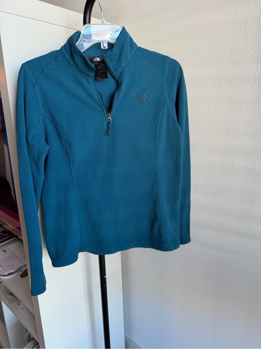 The North Face Women’s TKA 100 Glacier 1/4 Zip Fleece Pullover Teal Blue Size M